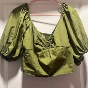 Abercrombie Poplin sleeve blouse